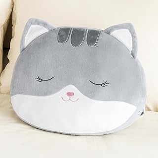 Kids Pillow Cat Plush Pillows Toy Soft Gift Baby Girl Gifts Gray 10 Inches…