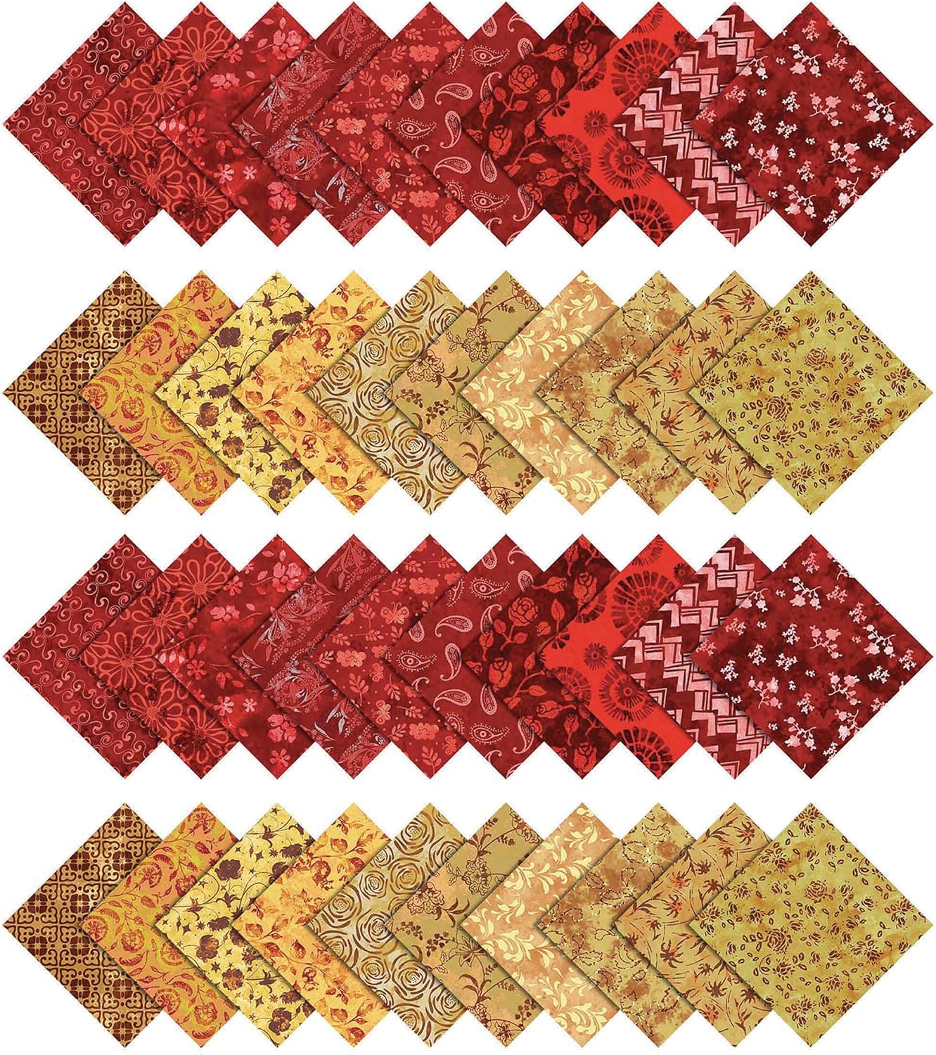 Soimoi Jelly Roll Fabric Strips for Quilting, Precut Fabric for DIY, 40 Strip Assorted Bundle, Red Jelly Roll For Scrapbooking, Perfect Quilting Fabric for Sewing, Craft, Home Décor, Rug - Batik Print
