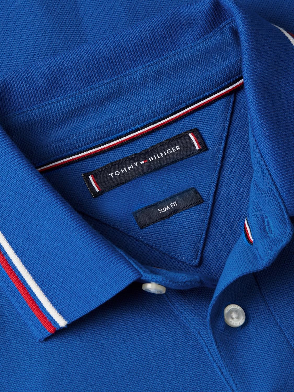 Tommy Hilfiger Men's Short Sleeve Casual Polo Shirts in Slim Fit with Stretch and Cuff Designs