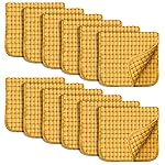 SWEET DOLPHIN 12 Pack Muslin Burp Cloths Large 100% Cotton Hand Washcloths for Baby - Baby Essentials Extra Absorbent and Soft Boys & Girls Milk Spit Up Rags for Newborn Registry - Honey, 20 X10