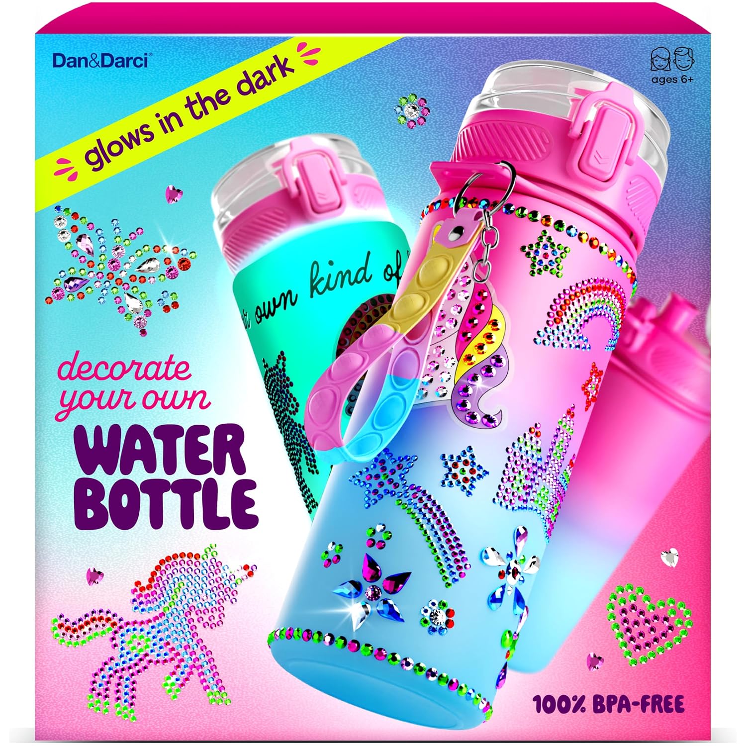 Dan&Darci Decorate Your Own Glow Water Bottle Kit