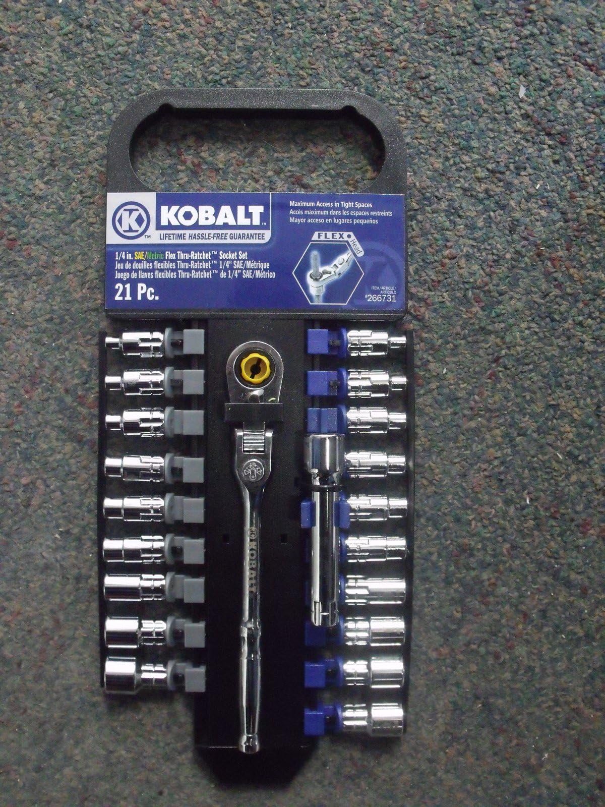 Kobalt 21-Piece 1/4" Flex Thru Ratchet Set 22353