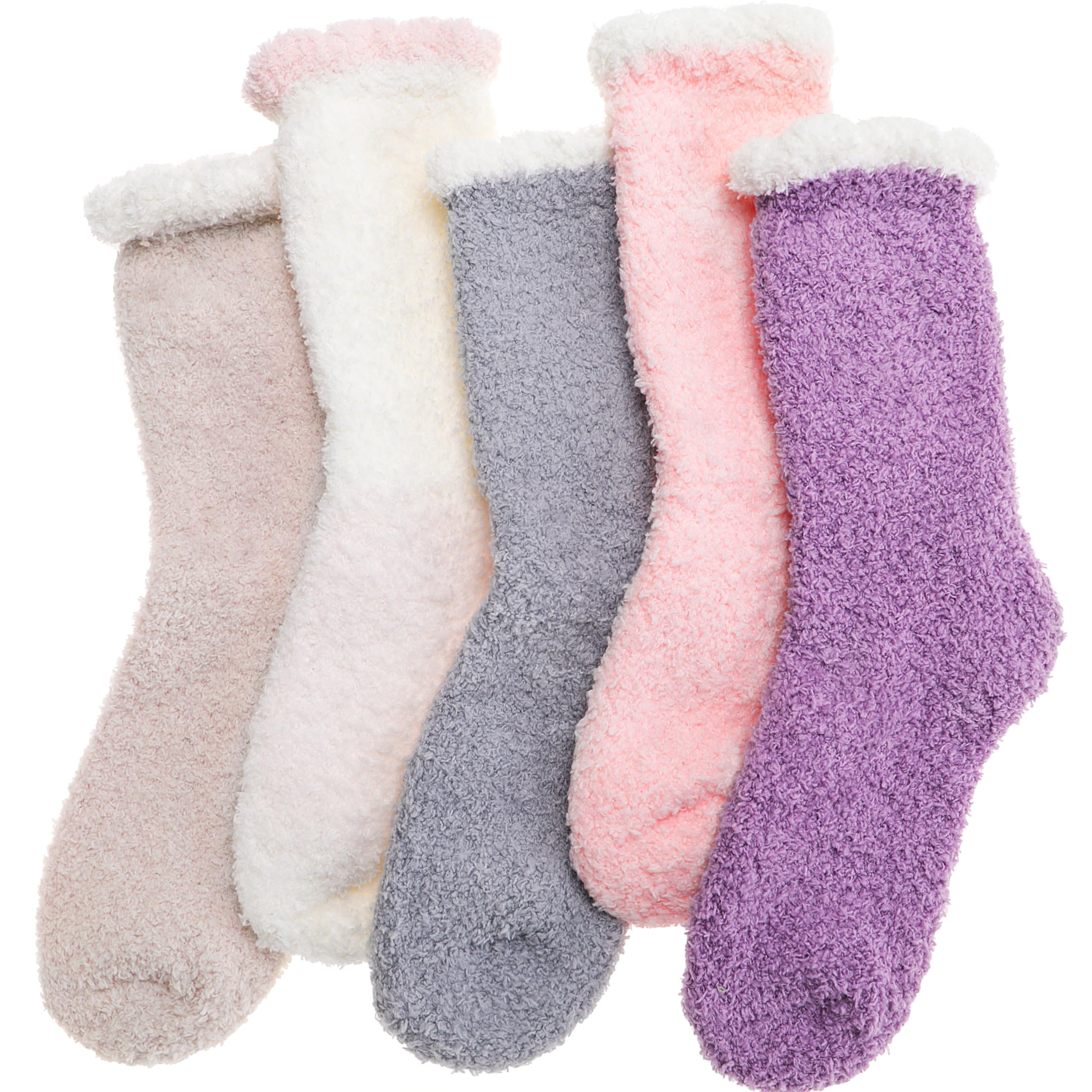 ANTSANG Womens Fuzzy Socks Fluffy Slipper Cozy Cabin Winter Soft Fleece Warm Comfy Thick Christmas Gift Socks: One Size Candy