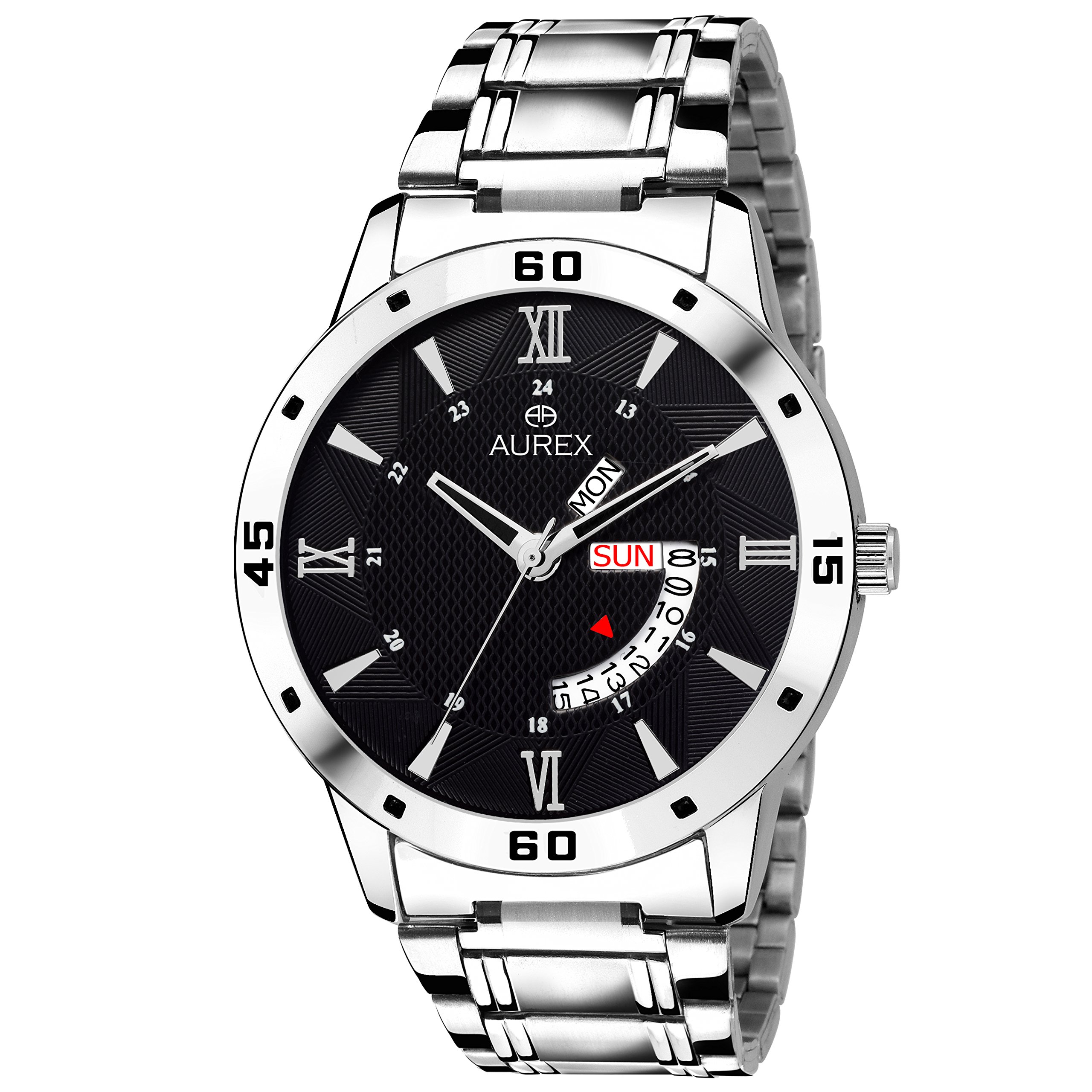 AUREX Analog Black Dial Day and Date Functioning Mens and Boys Watch (AX-GR120-BKC) (B07CXQ3V3M) Amazon Price History, Amazon Price Tracker