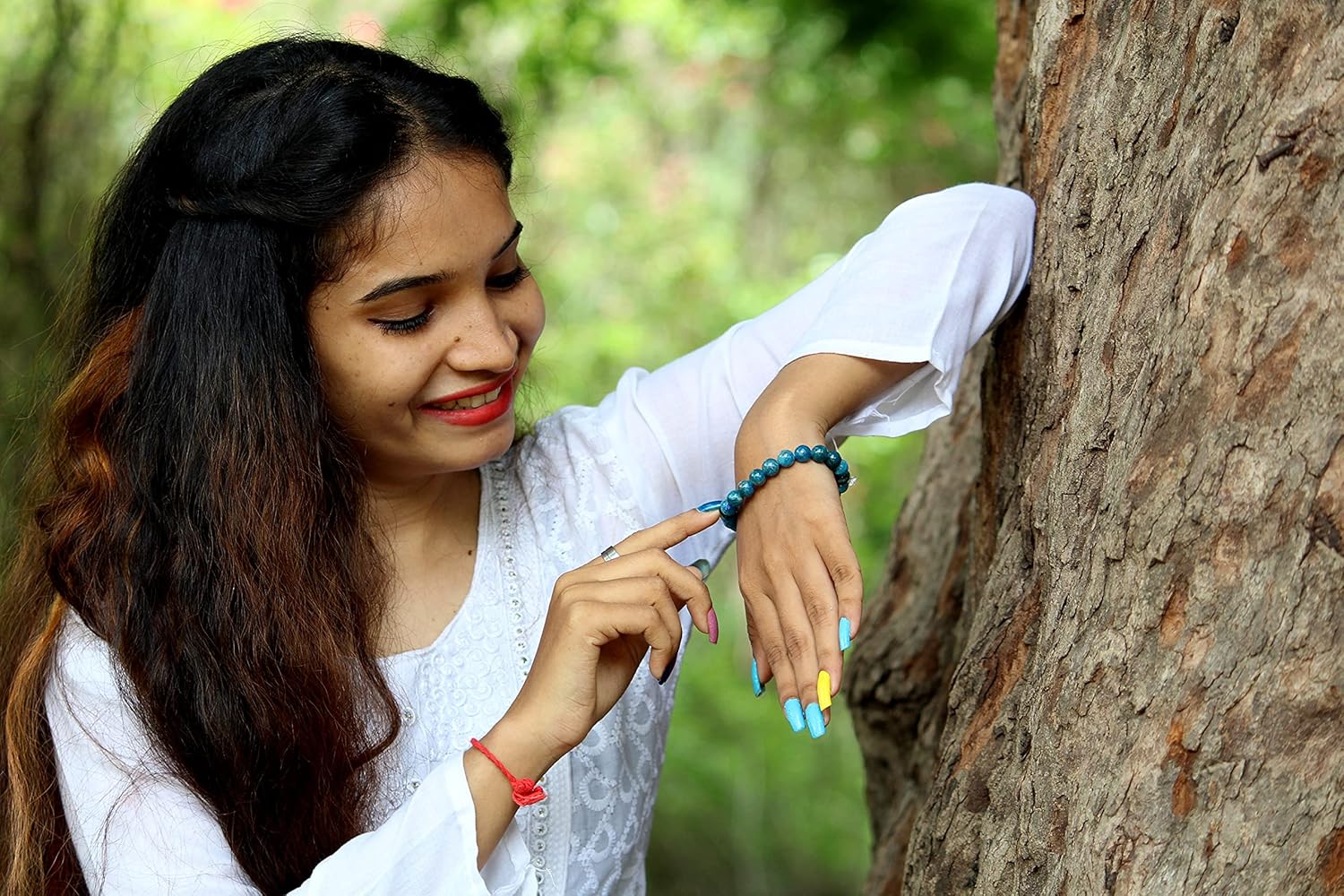 Jet Apatite 8Mm Natural Gemstone Bracelet For Men &Amp; Women | ...