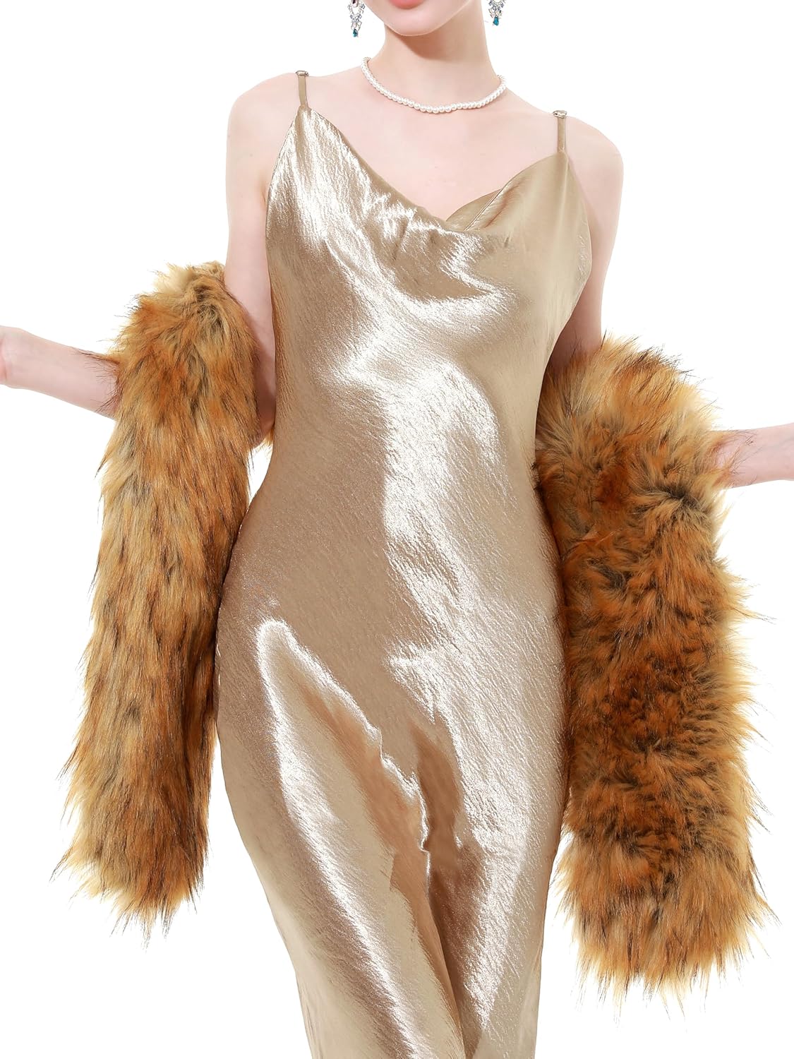 Soul Young Faux Fur Collar Women's Neck Warmer Scarf Wrap - Image 6