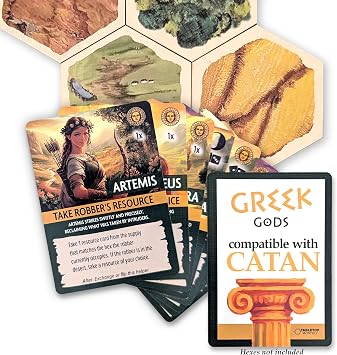 Helpers Compatible with Catan Featuring Greek God Helper Replacement Card Deck Expansion Game Pieces