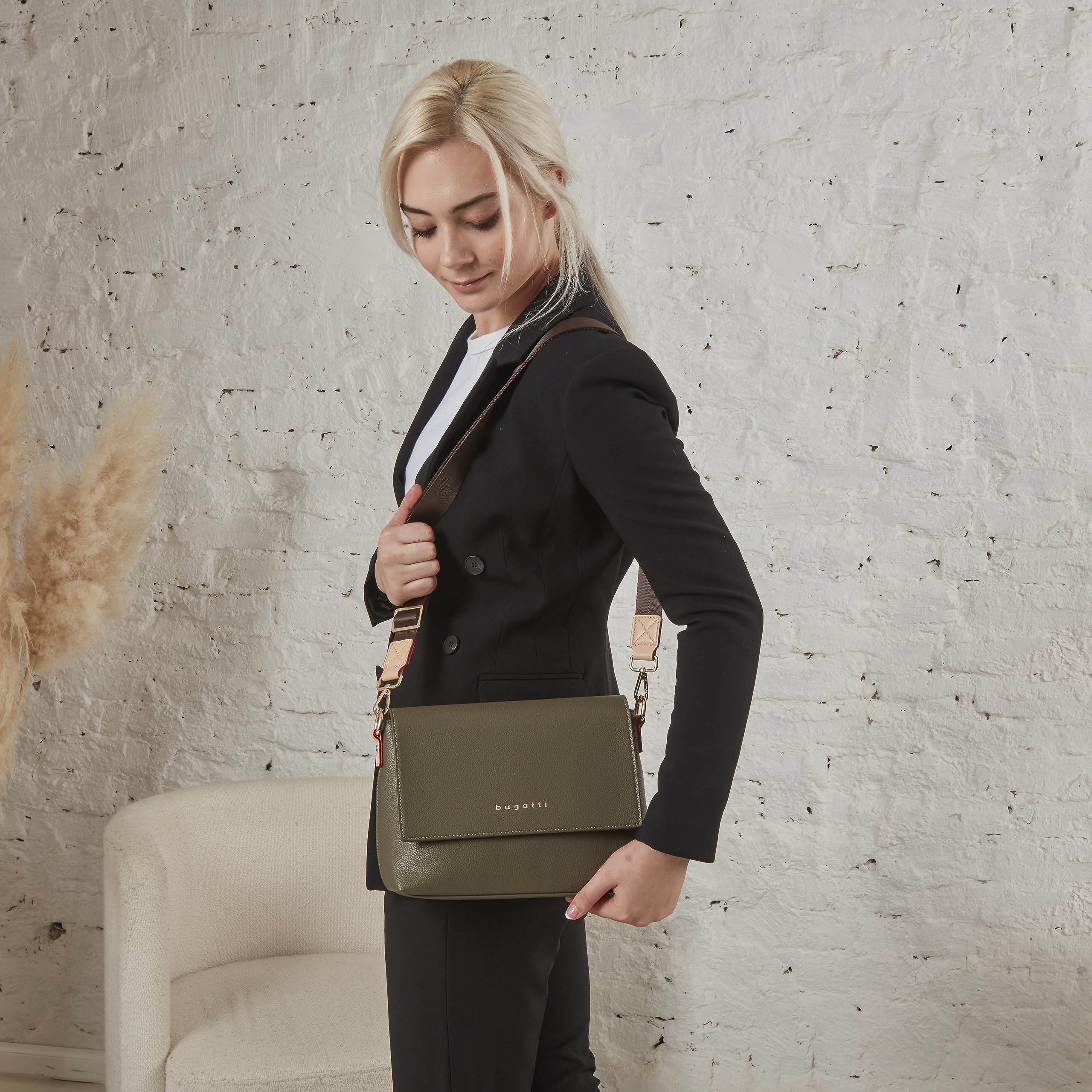 bugatti Ella Borsa a tracolla da donna, borsa a tracolla da donna in ecopelle