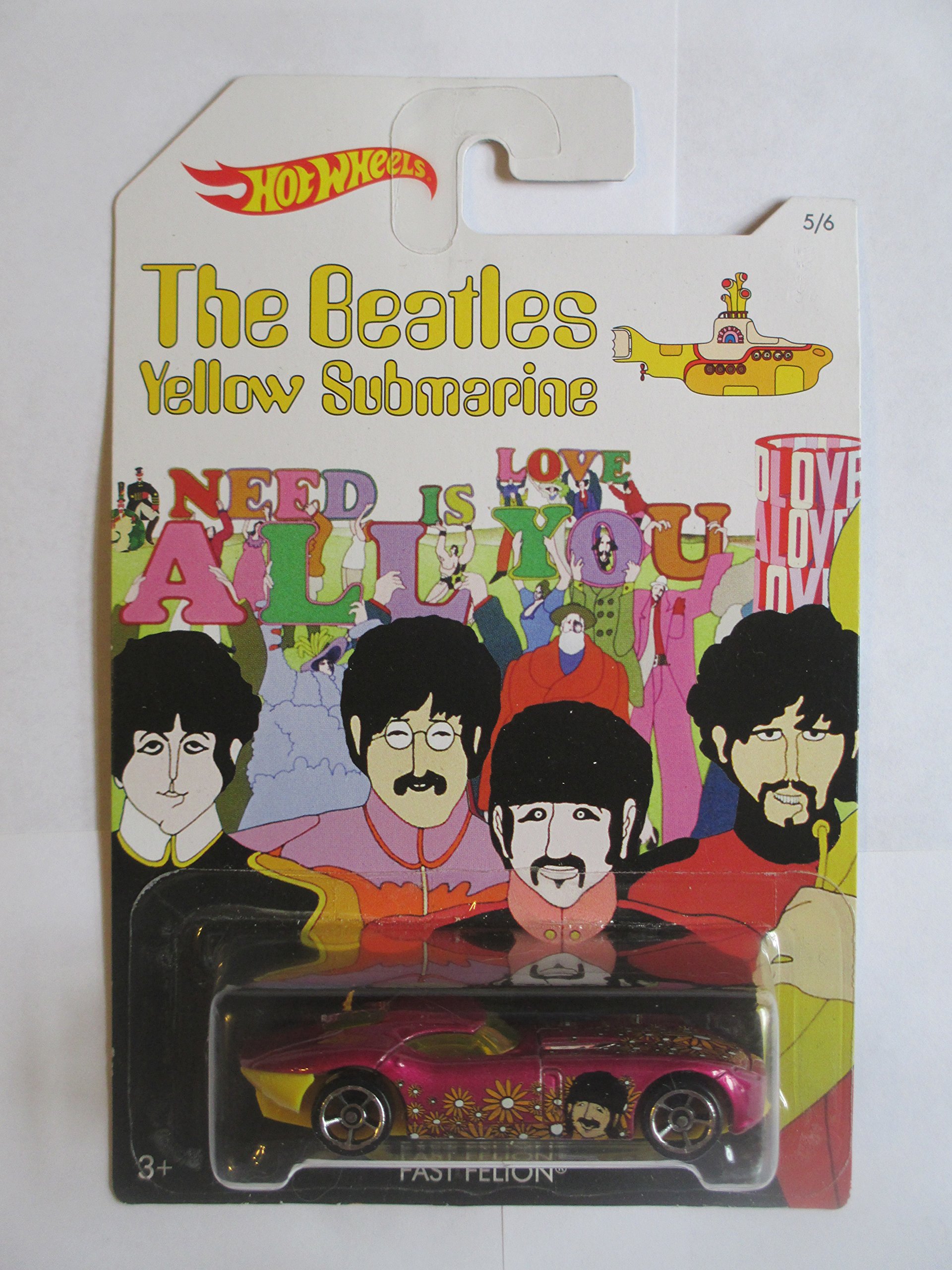 2016 Set of 6 Hot Wheels Cars: THE BEATLES 50th Anniversary