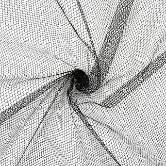 63 X 61 in Black Mesh Fabric, Slightly Stretchy Nylon Netting Fabric