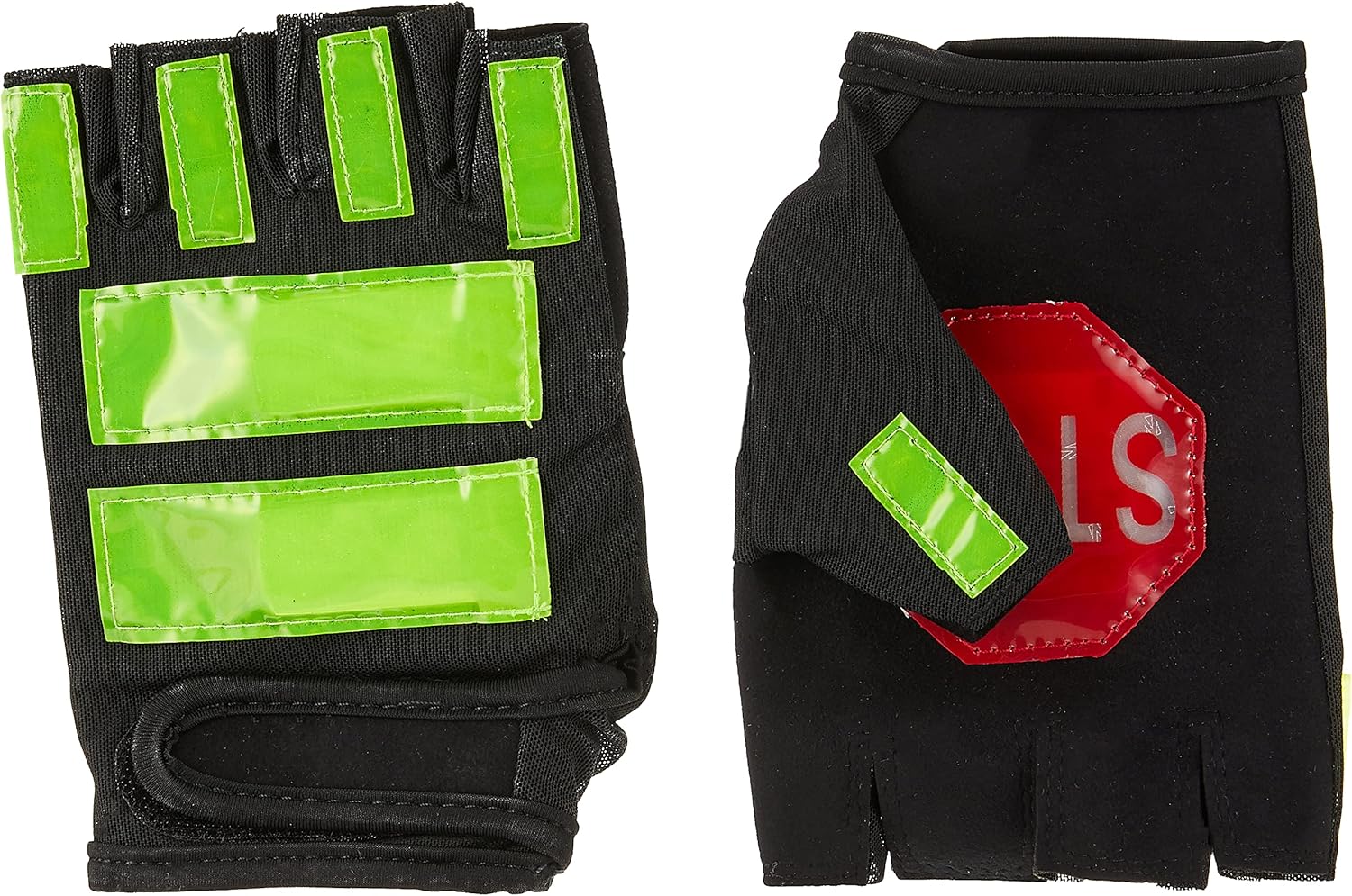 Brite Strike ITG08L/XL 4 Red + 4 Green, Reflective Traffic Safety Gloves STOP