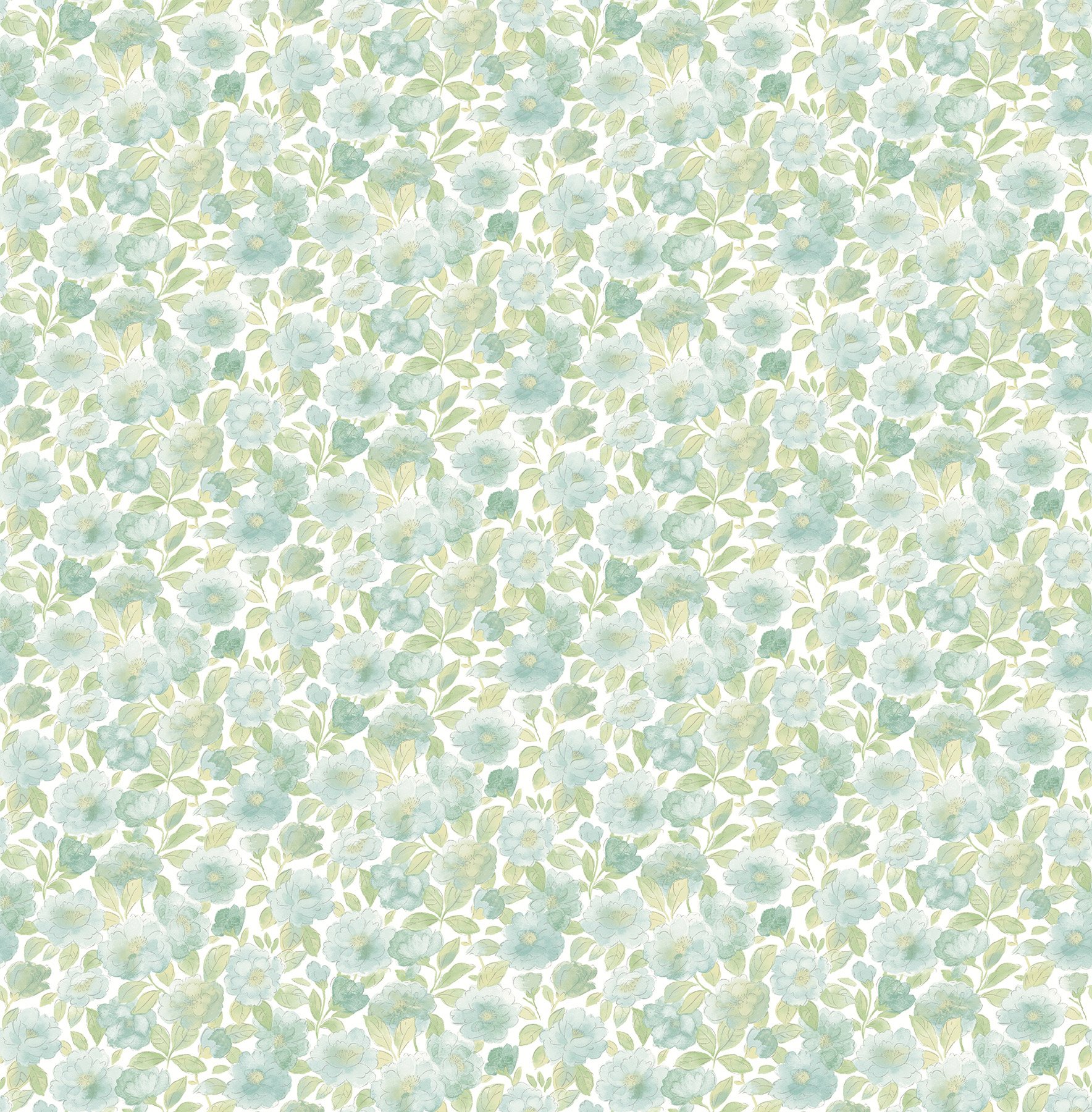 Papier peint vert sarcelle BHF FD22216 Ami Elsie à motif floral