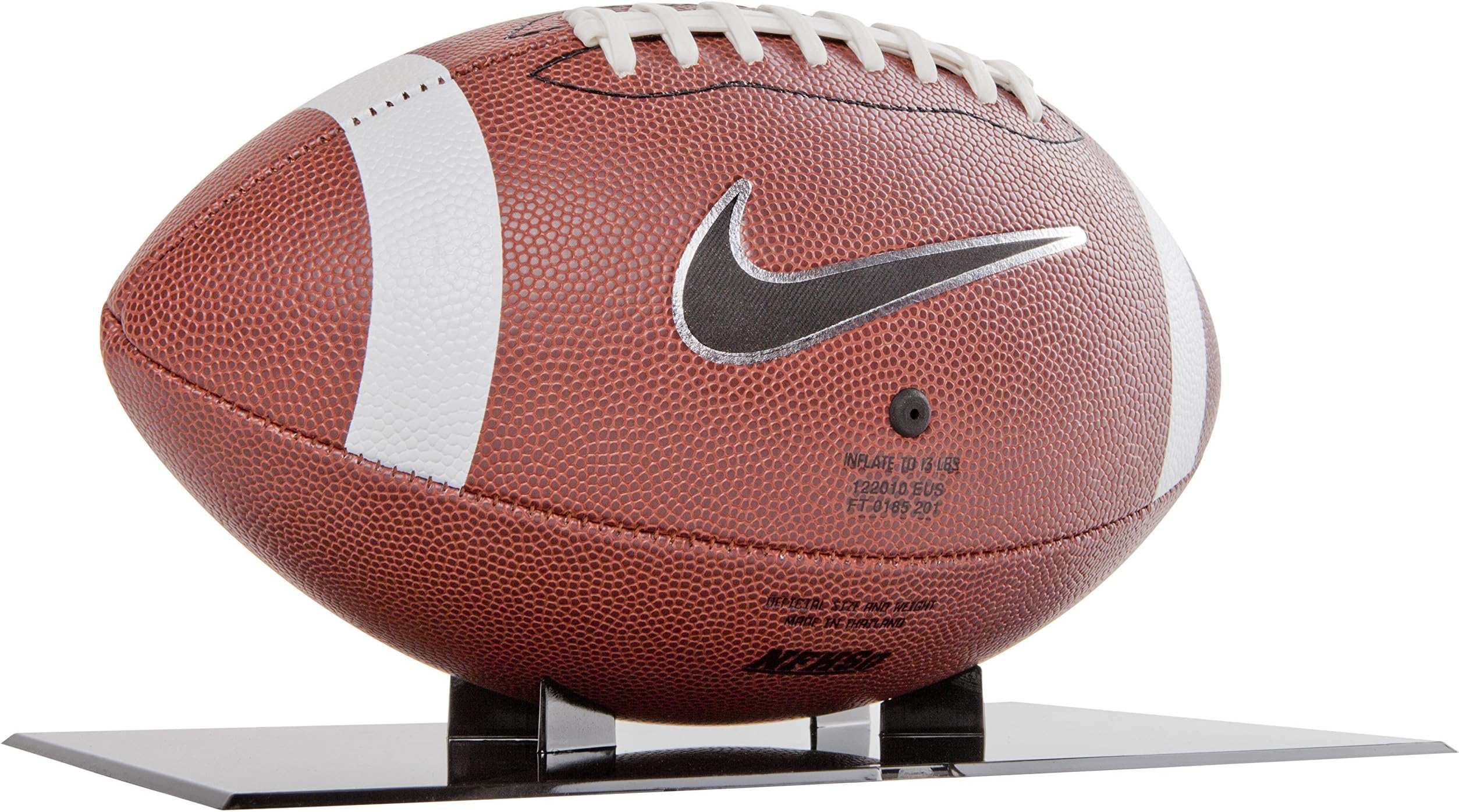 BallQube Football Display- Black Cradle Stand- Fits of Footballs- Mini, Youth, & Regulation Pro Sized- Perfect for Displaying Your Collection