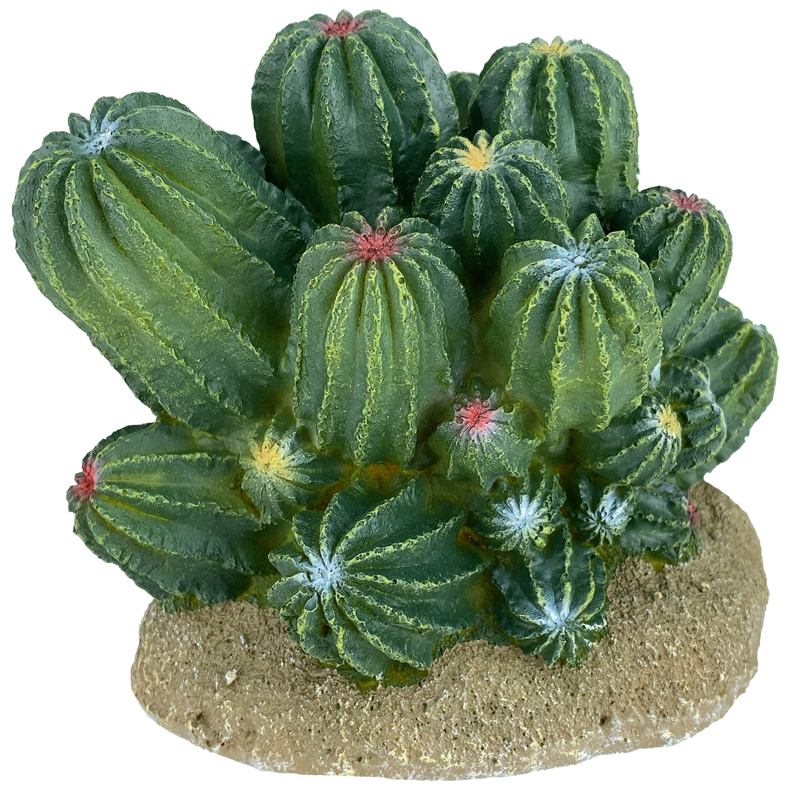 Komodo Fass-Kaktus-Reptilien-Dekoration, natürlich aussehende künstliche Pflanze, Terrarium, Ornament und Lebensraum-Dekoration, leicht zu reinigen und zu pflegen, 10,2 cm hoch