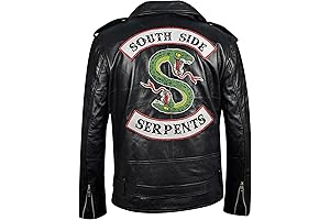 Snake Gang - Black Faux Leather Jacket by Jughead Jones