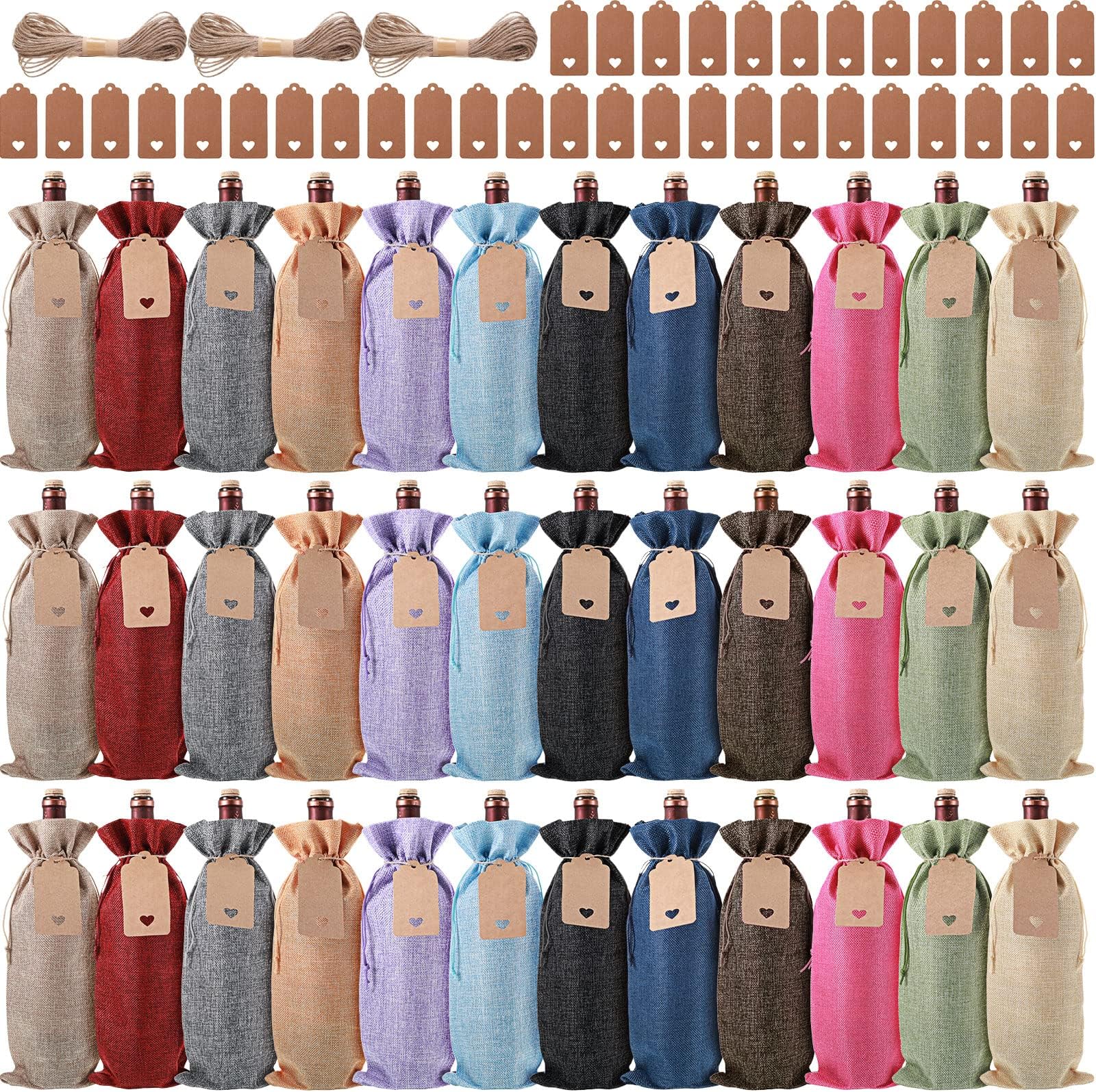 OKBA 10 PCS Sublimation Wine Gift Bag Blank, Canvas Wine