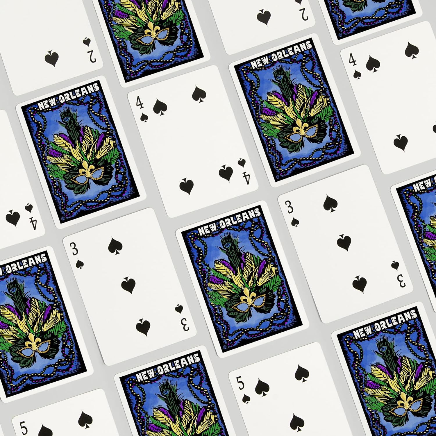 Lantern Press New Orleans, Louisiana, Mardi Gras, Scratchboard, 52 Playing Cards for Adults, Poker Size Card Deck