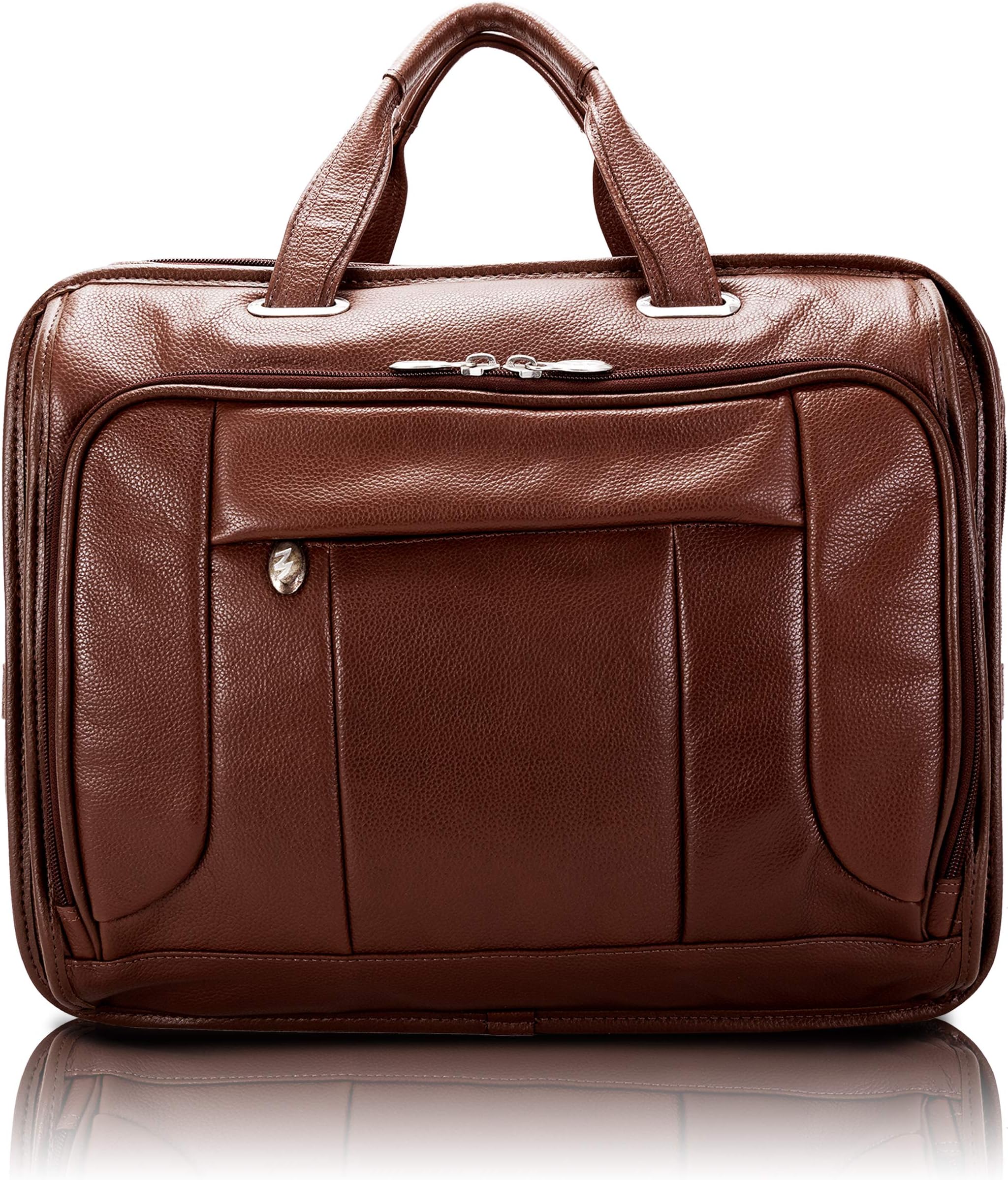 McKLEIN 15" Leather Fly-Through Checkpoint-Friendly Laptop Briefcase- RIVER WEST