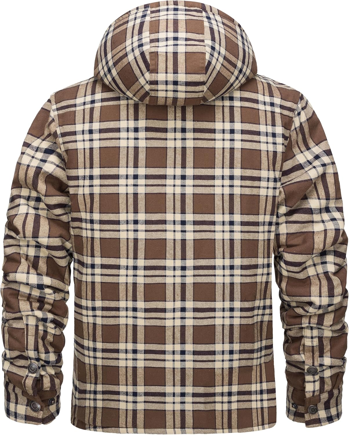 MAGNIVIT Men's Flannel Jacket Sherpa Lined Plaid Fleece Jackets Shirt Thick Snap Button Flannel Hoodie Cotton Winter Outwear - Image 7