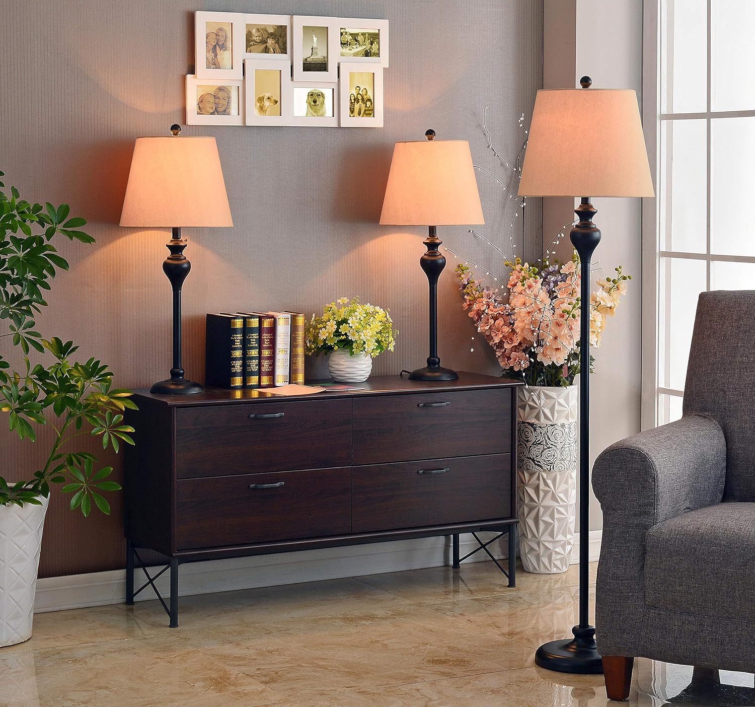 Buу 1 gеt 1 Kenroy Home KH87050 Charlotte Lamp Sets, 61 Inch Floor, Oil-Rubbed Bronze