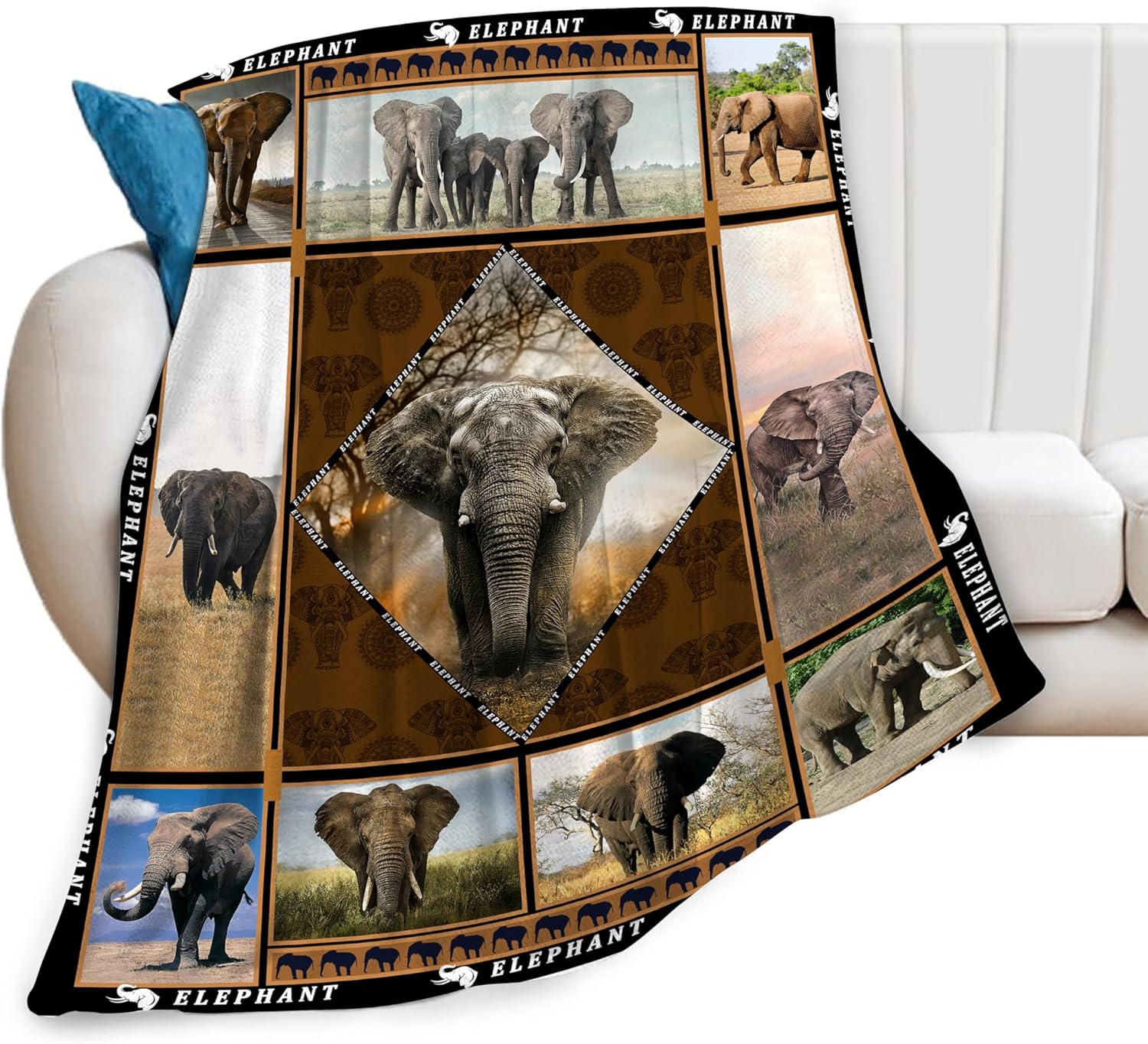 Elephant Blanket Wild Elephant Throw Blanket Ultra Soft