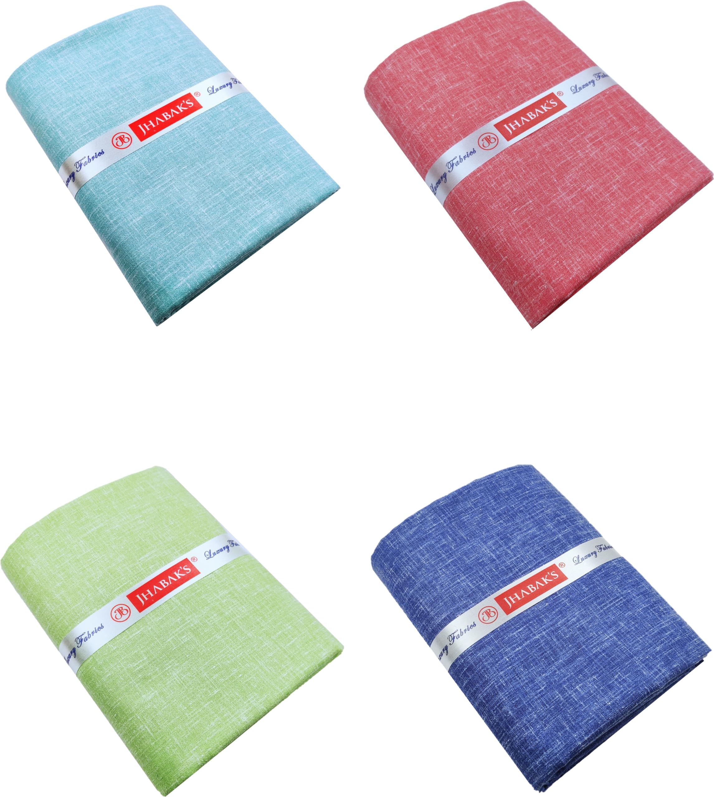jhabak's Premium Unstitched Shirt Fabric for Men - Cotton Linen Blend Material - Shirt & Kurta Piece Cloth (Pack of 4)-picture-8