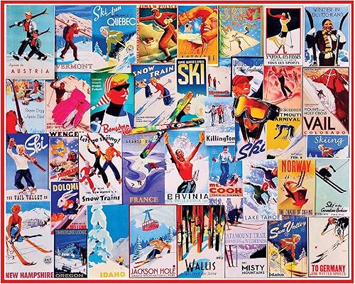 White Mountain Puzzles - Pósteres de esquí - Rompecabezas de 1000 piezas