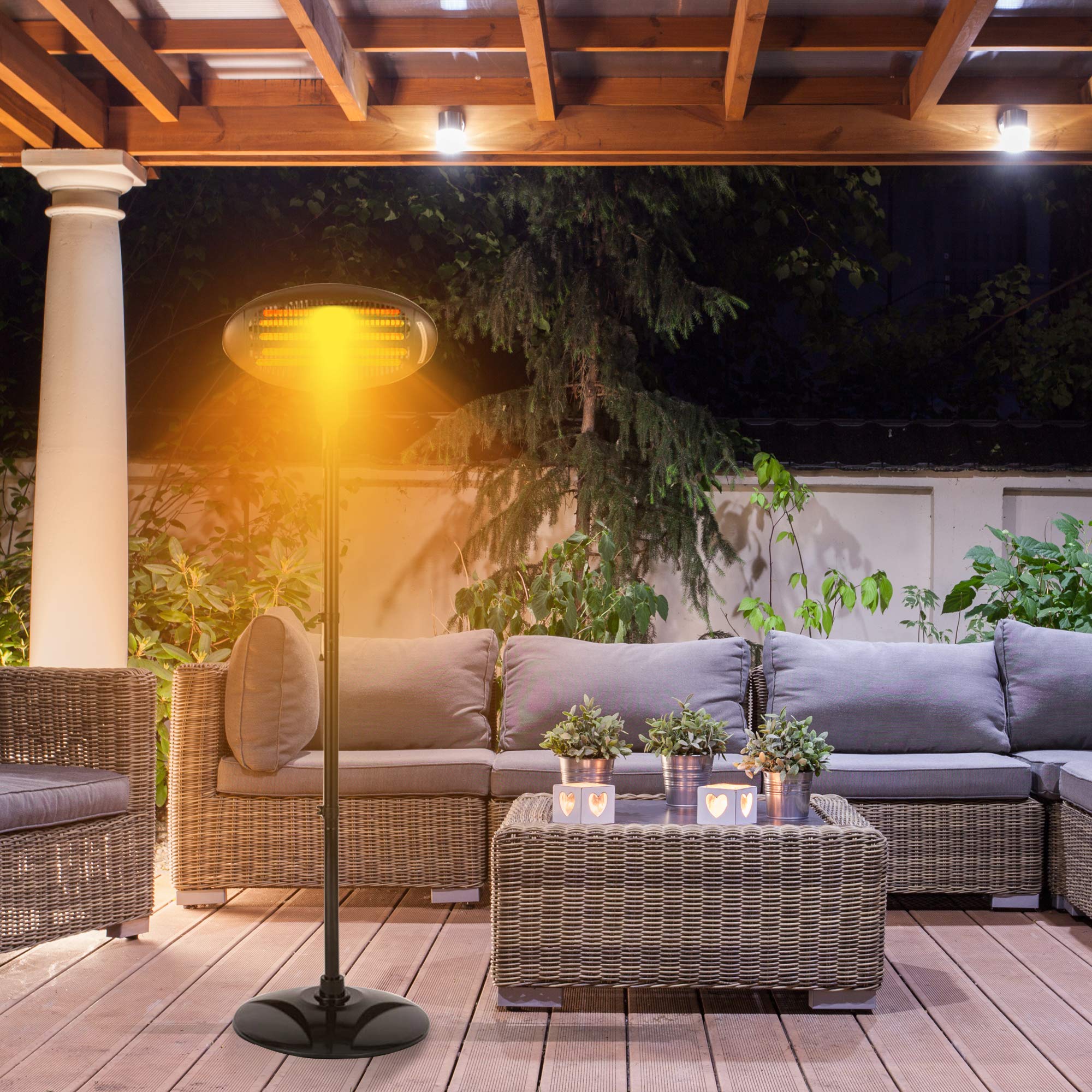 Amazon Free Standing Electric Patio Heater Heaters For Outdoor Use