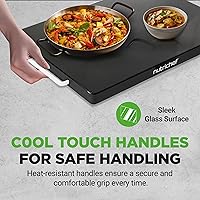 Vista 3 de NutriChef Electric Warming Tray Glass Surface Hot Serving Tray Adjustable Temperature 140°F to 230°F Energy Efficient & Space Saving Perfect
