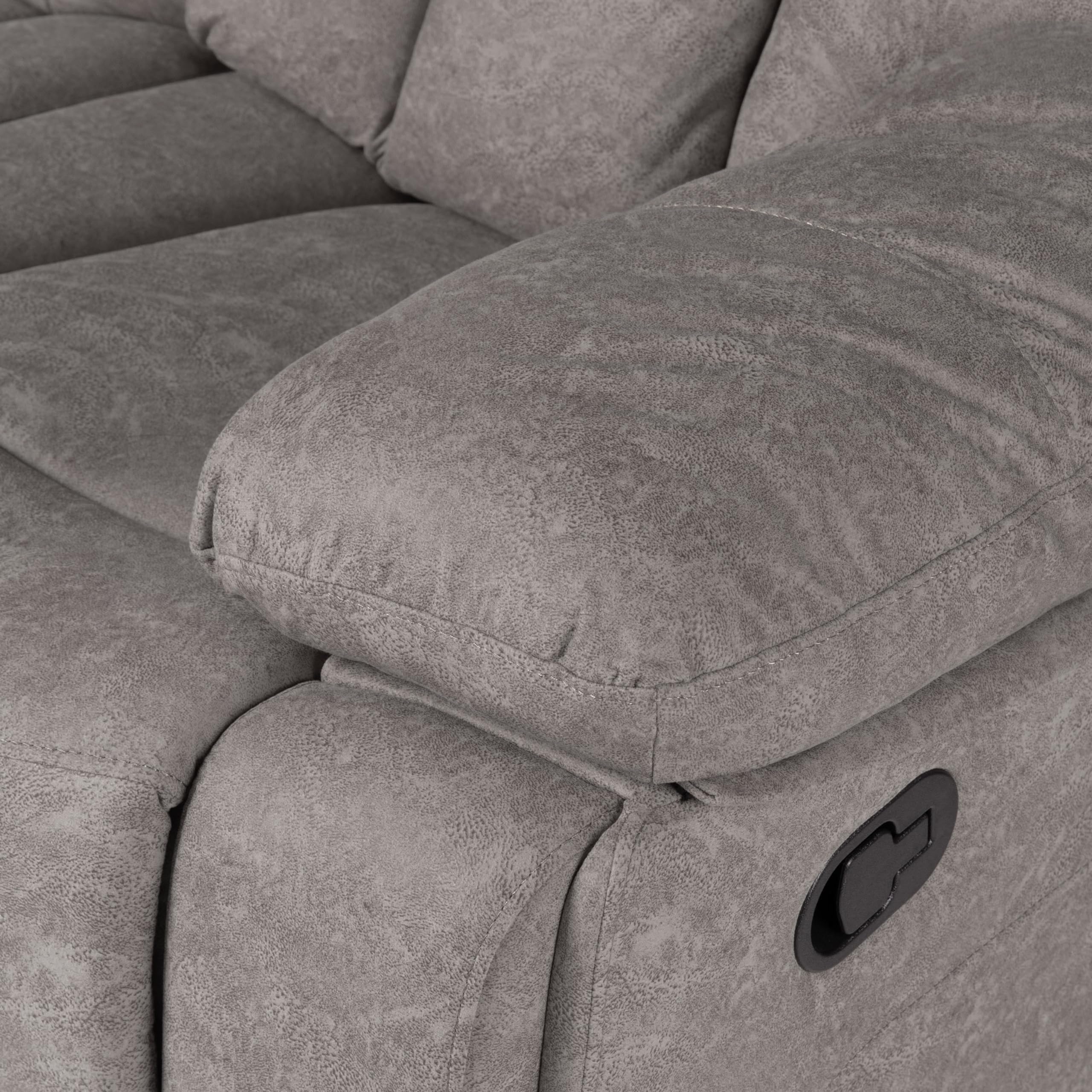 duehome | Sofá 2 Plazas, Sofá Reclinable, Asiento de Descanso, Modelo Kendal, Acabado en Tejido Color Marengo, Medidas: 152 cm (Largo) x 101 cm (Alto) x 97 (Fondo)