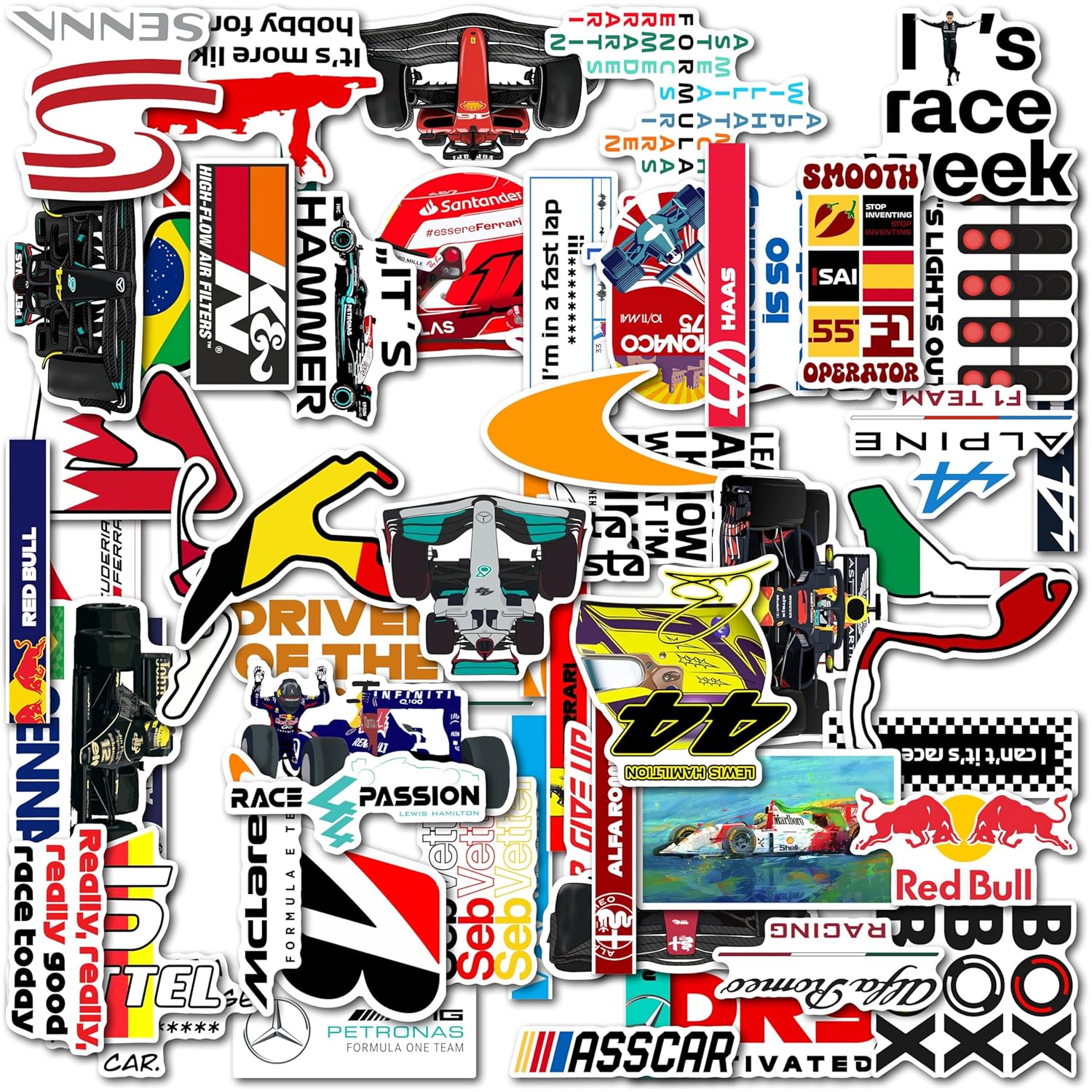 WallDesign Ultimate F1 Racing Sticker Set Collection of 62 - Mobile ...