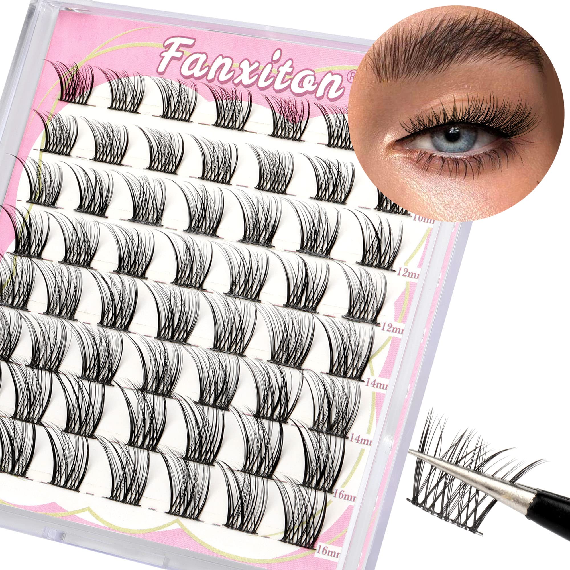 Lash Clusters DIY Eyelash Extensions 3D Wispy Natural Lashes Individual Lashes C Curl 3D Cluster Lashes Volume Eyelashes 56 Pcs (A2-10-16mix)