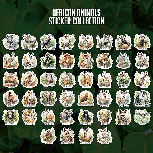 Miniatura 6 de Calcomanía de animal de guepardo de acuarela, calcomanía de vinilo impermeable para parachoques de automóvil, laptop, botella de agua, pared y