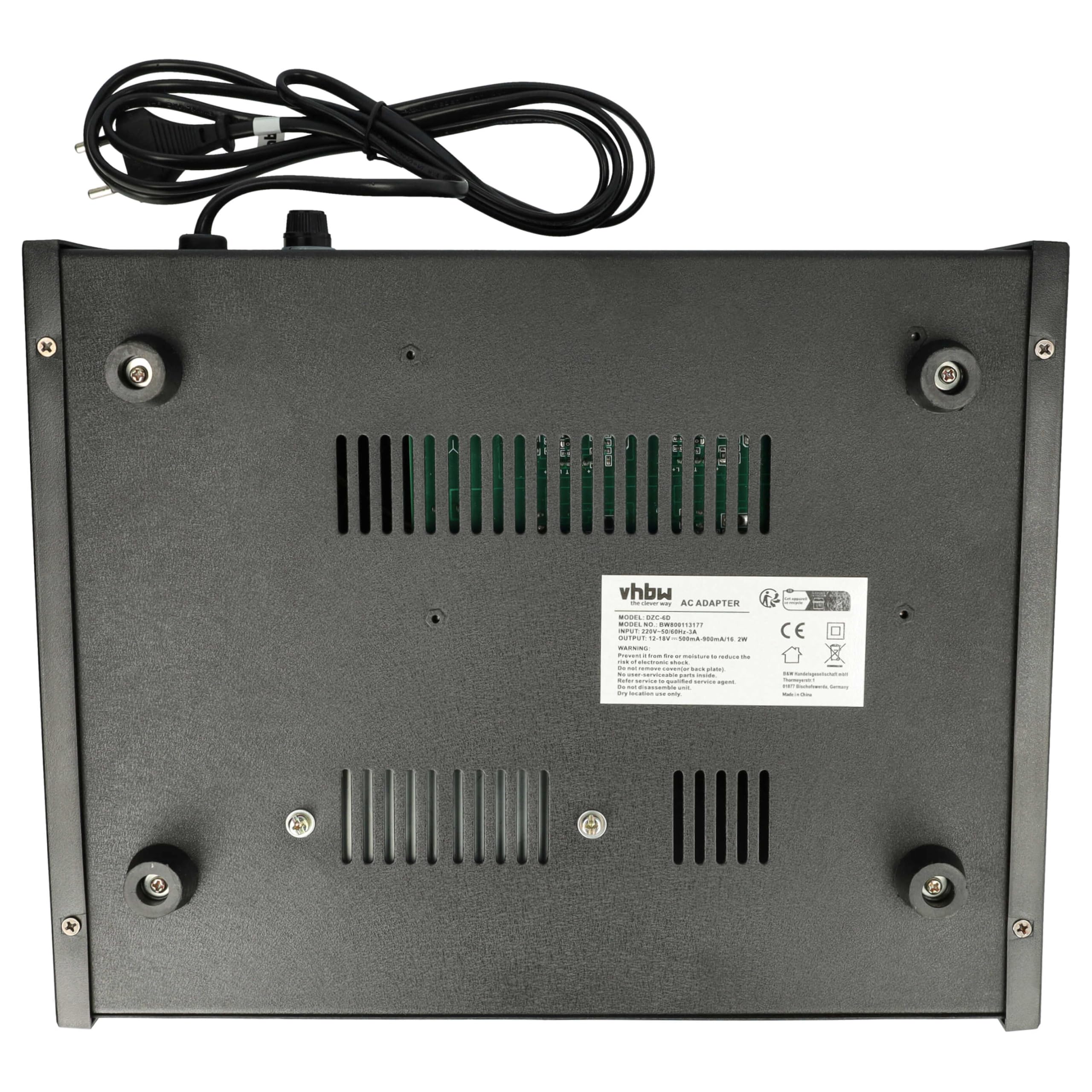 vhbw Caricabatterie 6 vani compatibile con Motorola GP540, GP340, GP360, GP320, GP380 batterie per radio - Stazione di ricarica, 9,6V, 0,5-0,9A