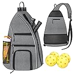 LLYWCM Reversible Crossbody Sling Backpack - Pickleball, Tennis, Travel for Women & Men (Gray)