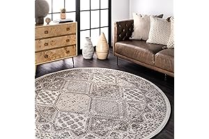 nuLOOM 6ft Round Becca Traditional Tiled Area Rug: Timeless Charm for Your Home