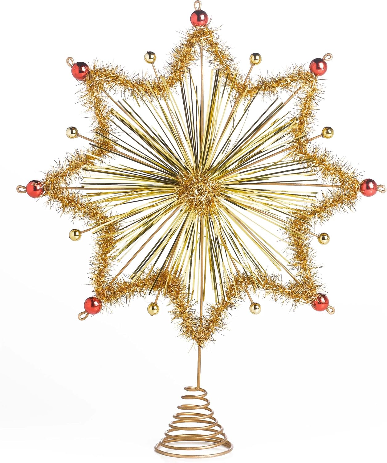Midwest CBK 12" Gold Tinsel Star Tree Topper Home & Kitchen