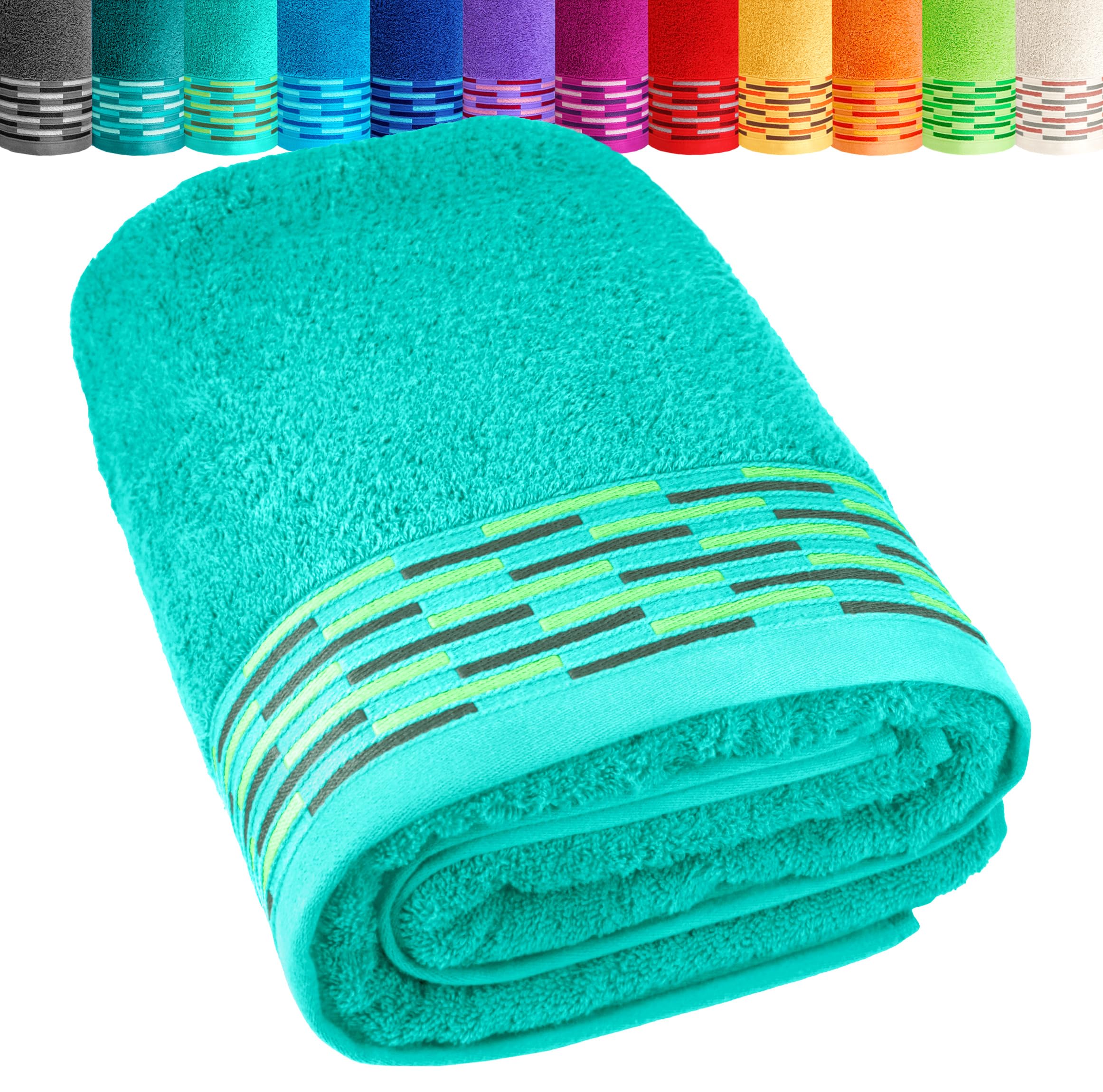Lashuma Saunahandtuch 80x200 cm Dame Türkis – Meer, Lugano Handtuch groß, weich und flauschig