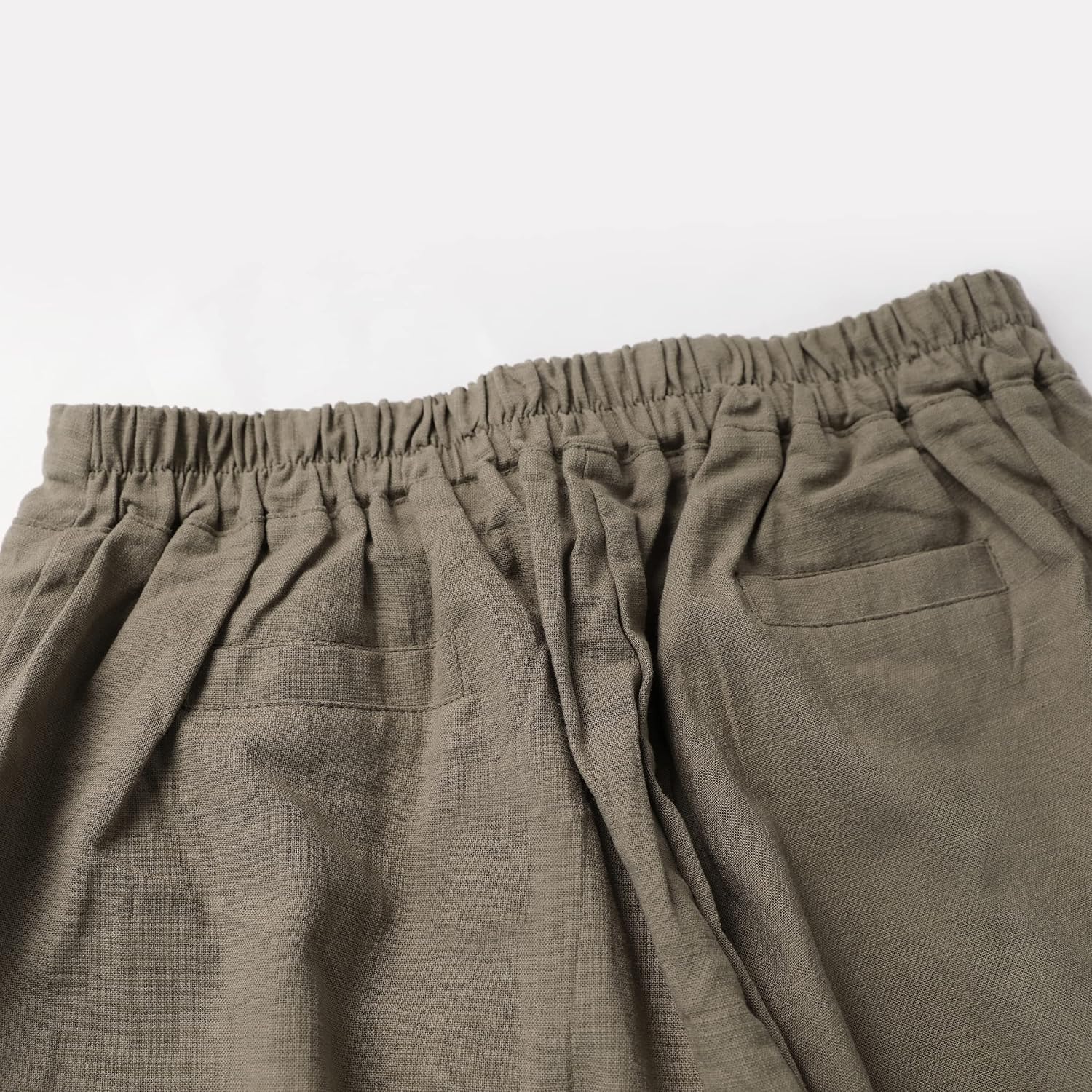 Tanming Linen Pants for Women Summer Casual High Waisted Drawstring White Beach Pant thumbnail