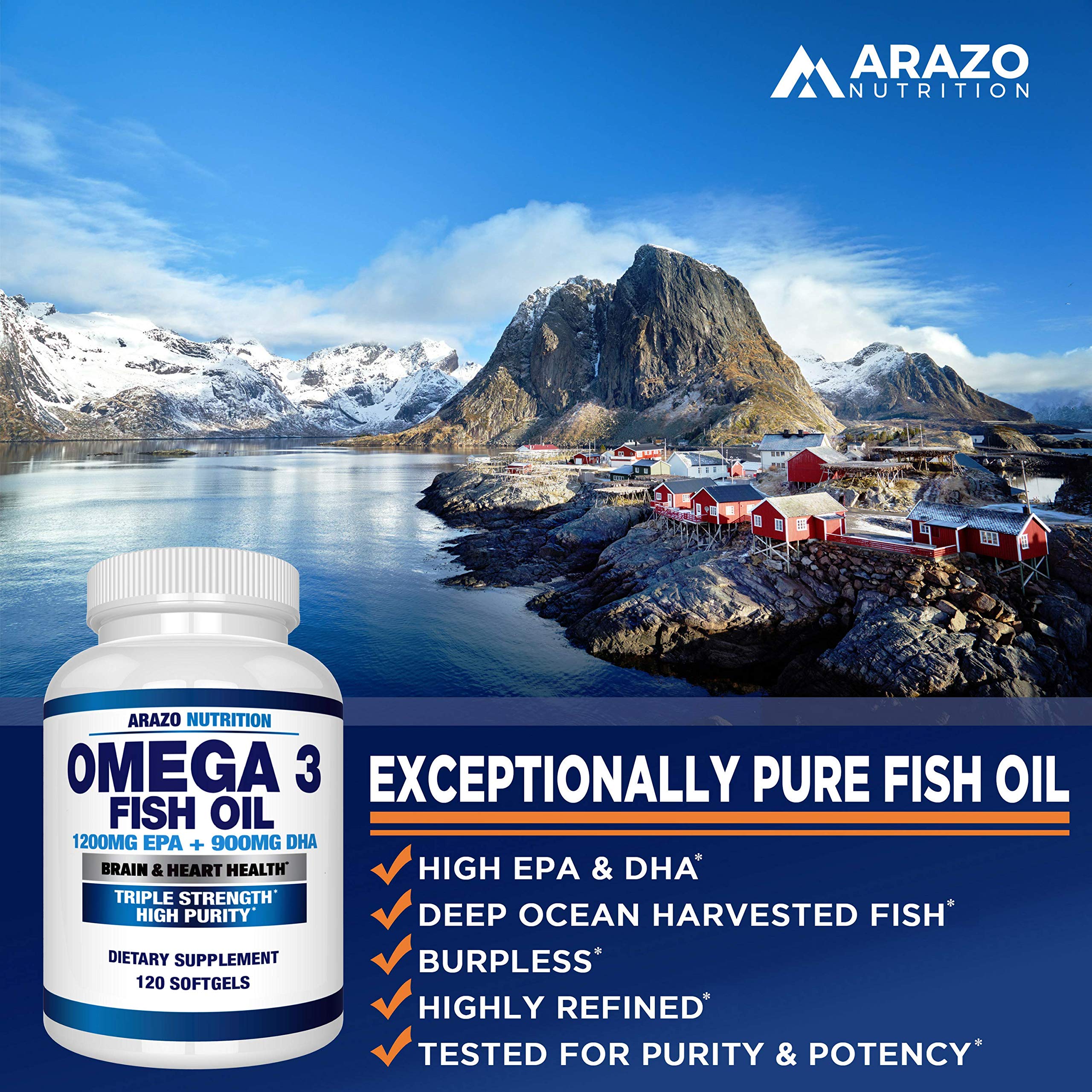 Omega 3 Fish Oil 4,080mg High EPA 1200mg + DHA 900mg Triple Strength