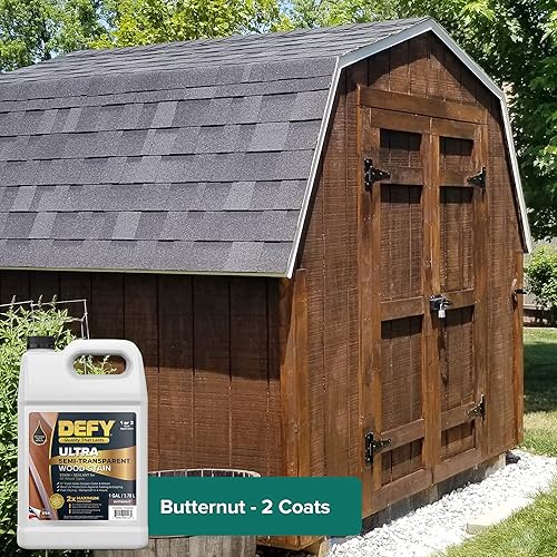 Miniatura 9 de DEFY Tinte y sellador de madera ultra semitransparente para exteriores en uno  Butternut, 1 galón, tinte de cubierta y sellador  Color rico y brillo