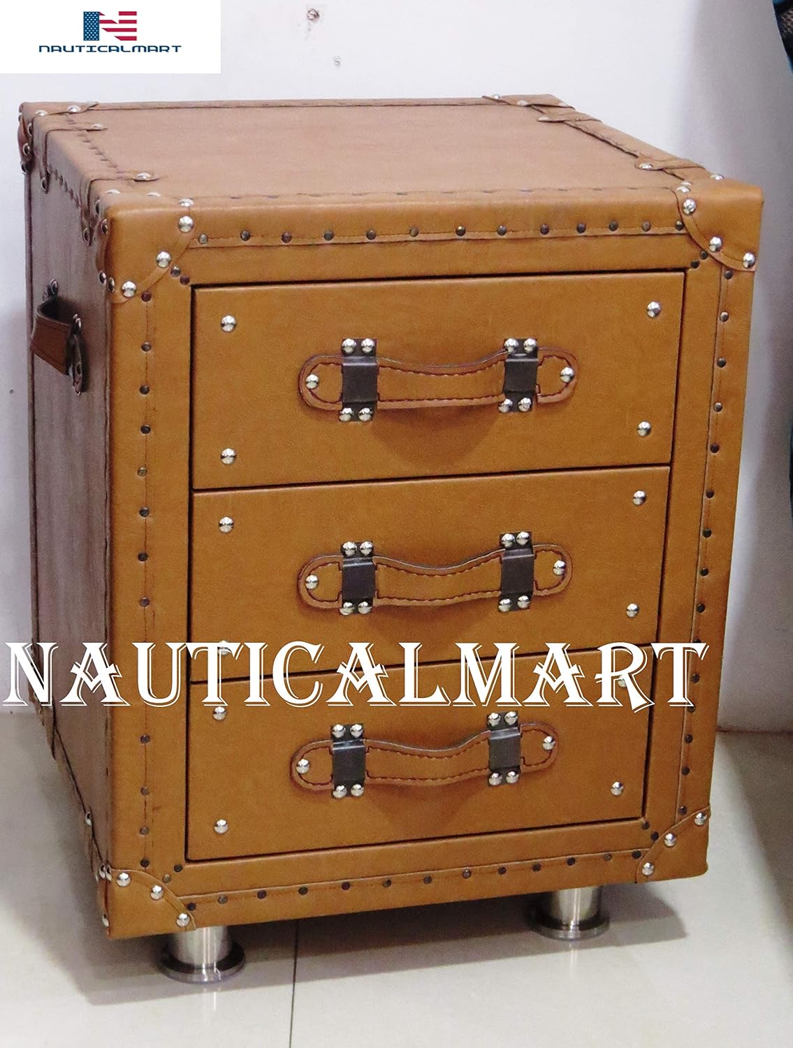 NauticalMart Antique Steamer Trunk Cube