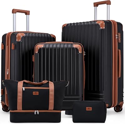 KUNEL Luggage Sets 5 Piece, Lightweight Durable Hardshell,20/24/28inch