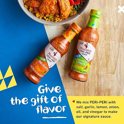 Miniatura 5 de Nandos PERi-PERi - Juego de regalo de salsa picante  Salsas picantes, condimentos o adobo para carne o verduras  Regalos de comida para parejas,