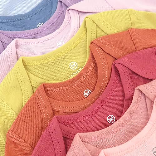 Miniatura 3 de Honestbaby 10-Pack Short Sleeve Bodysuits One-Piece 100% Organic Cotton for Infant Baby Boys, Girls, Unisex