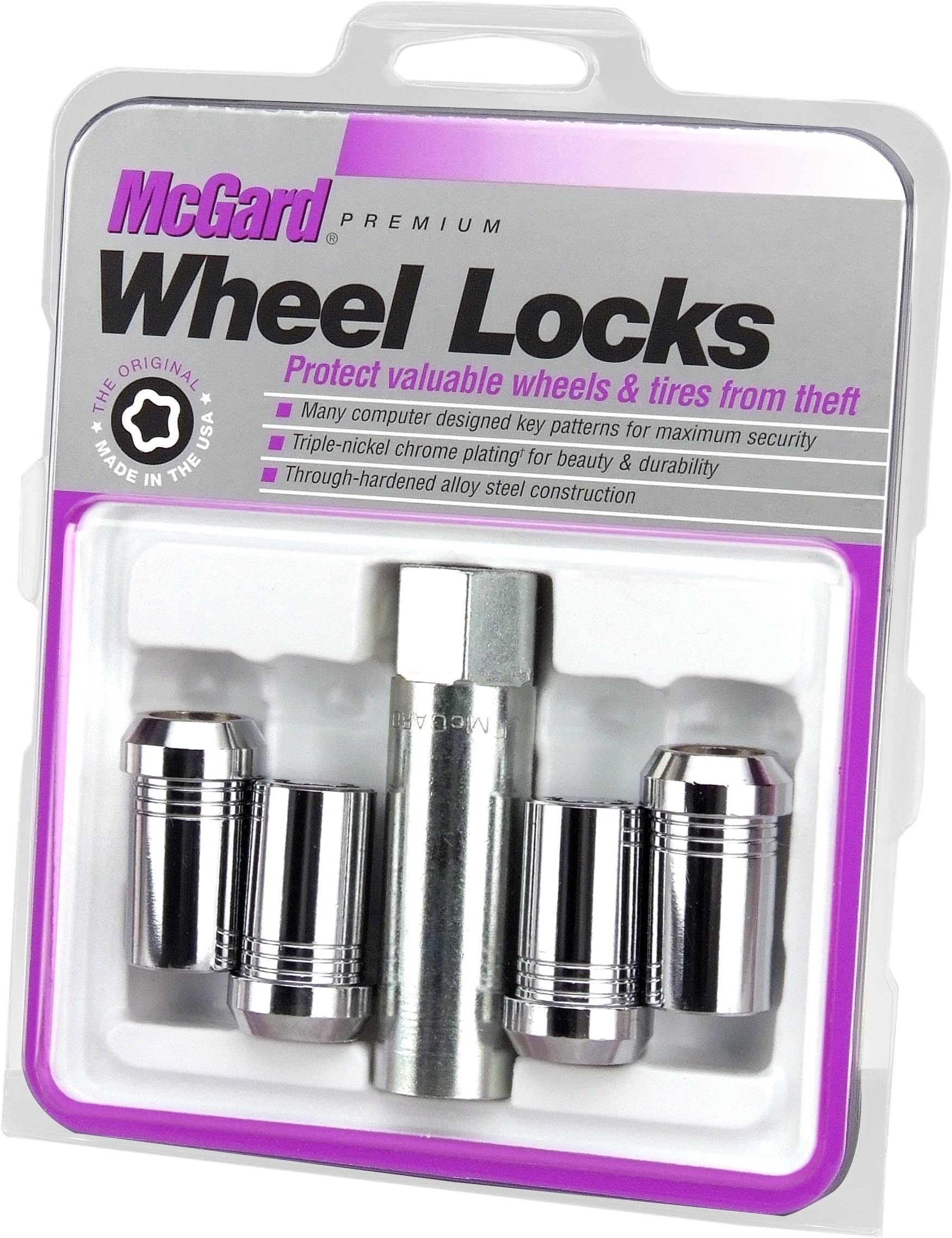 McGard 25115 Chrome (M14 x 1.5 Thread Size) Tuner Style Cone Seat Wheel Lock Set of 4