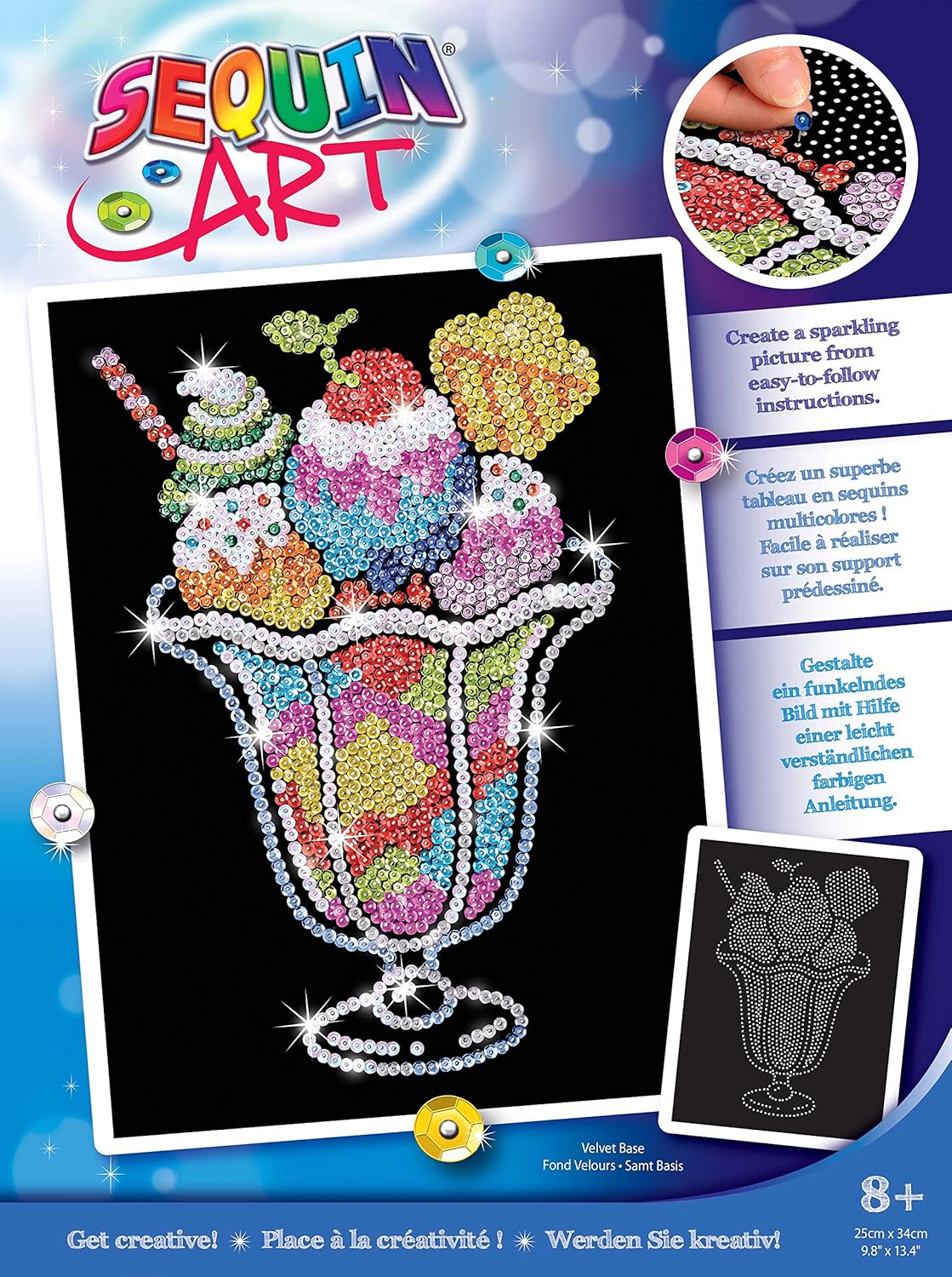 Sequin Art Blue, Ice Cream Sundae, Sparkling Arts and