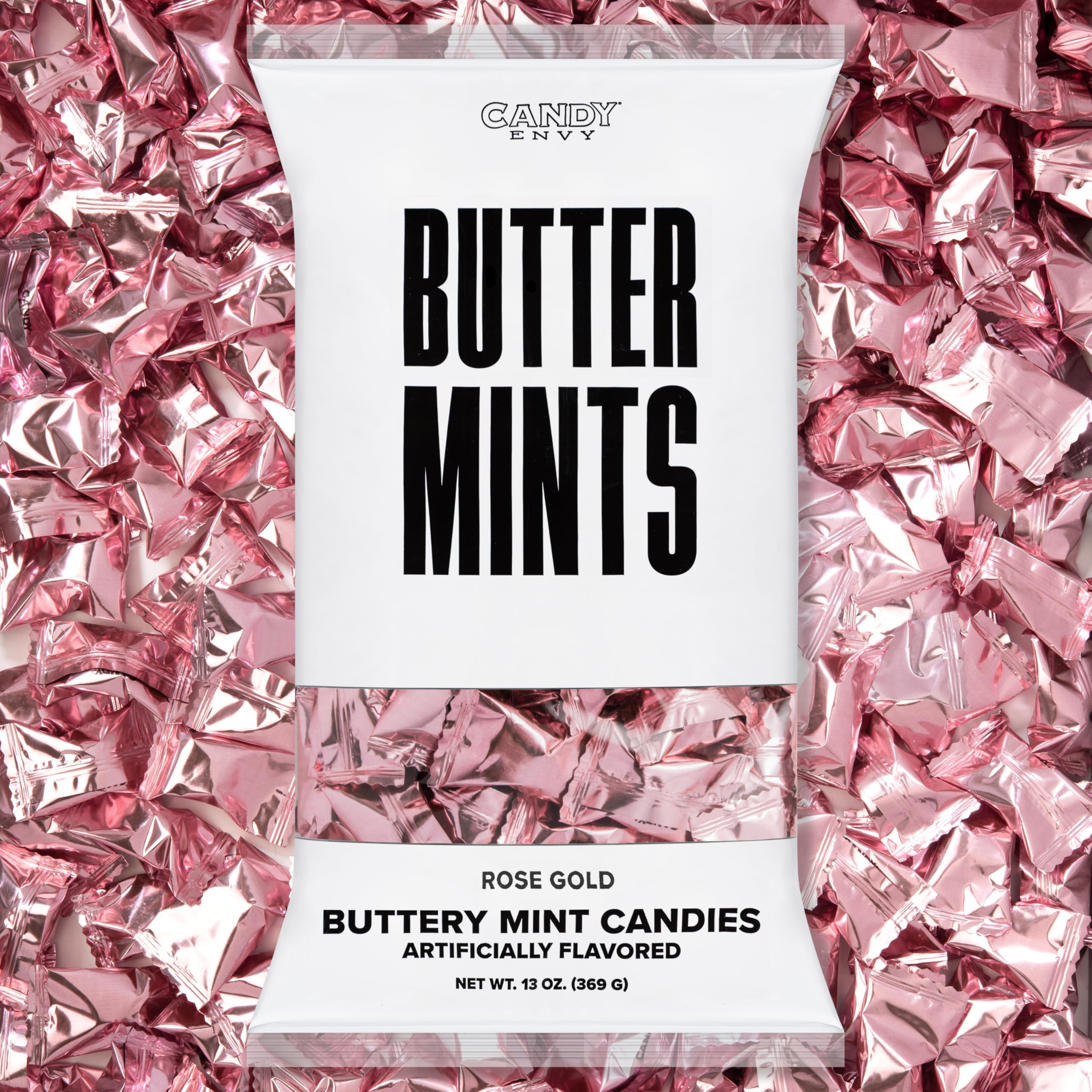 Rose Gold Foil Buttermints - 13 oz. Bag - Approximately 100 Individually Wrapped Mint Candy