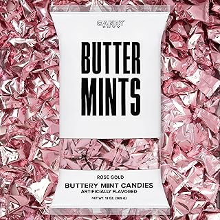 Rose Gold Foil Buttermints - 13 oz. Bag - Approximately 100 Individually Wrapped Mint Candy