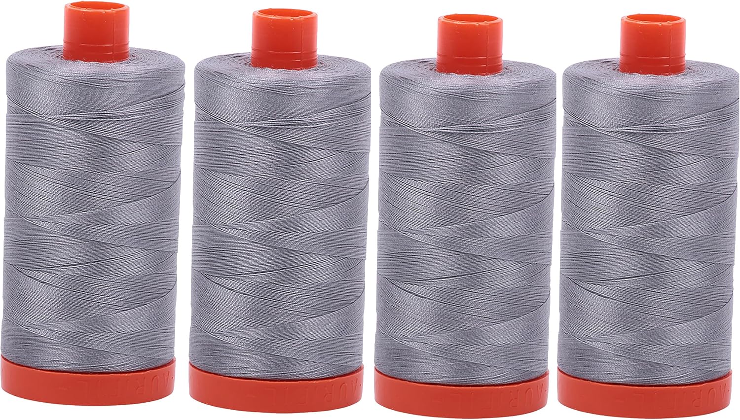 Aurifil Mako 50wt Thread 4 Large Spools: Grey (2605x4)